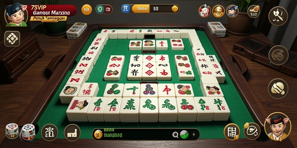 Tampilan gameplay Mahjong yang menarik dan penuh tantangan di 7SVIP.