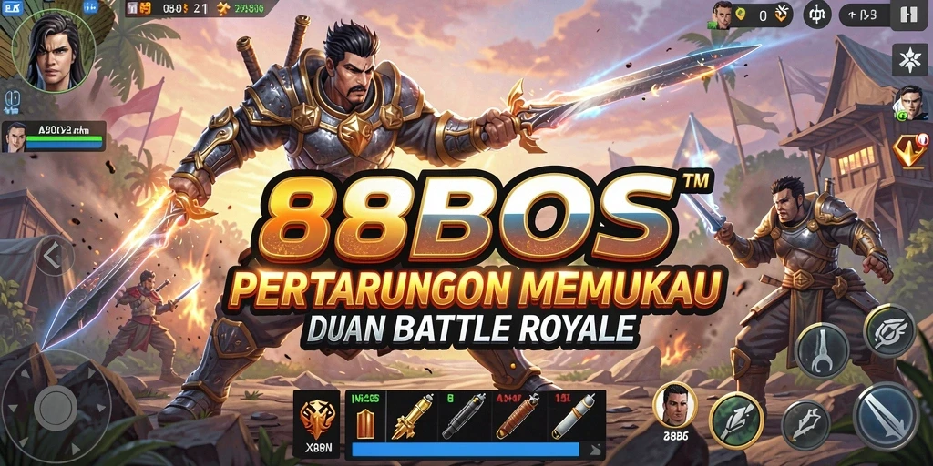 Tangkapan layar <strong>88BOS</strong> menampilkan aksi pertarungan seru dalam Battle Royale.