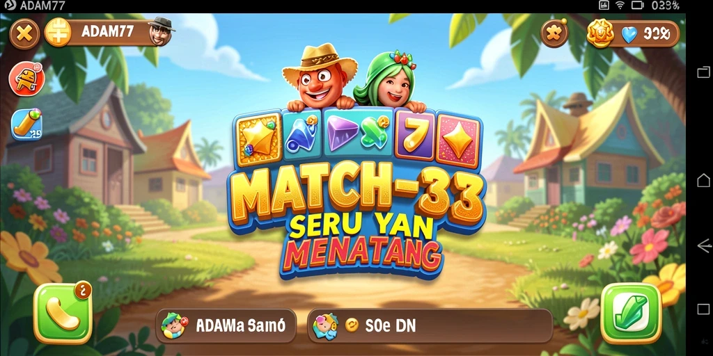 Tampilan gameplay ADAM77 yang seru dan menantang di kategori Match-3.