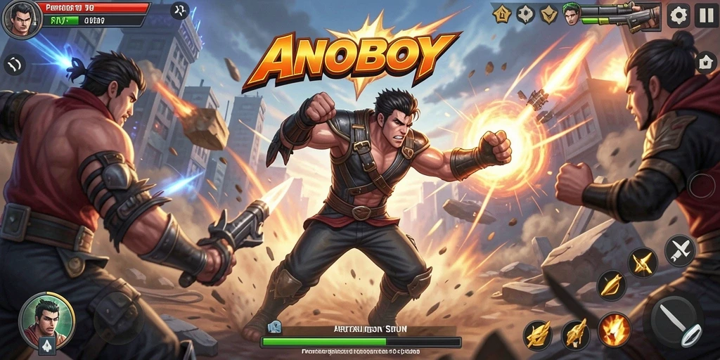 Gambaran gameplay ANOBOY yang menegangkan dan seru.