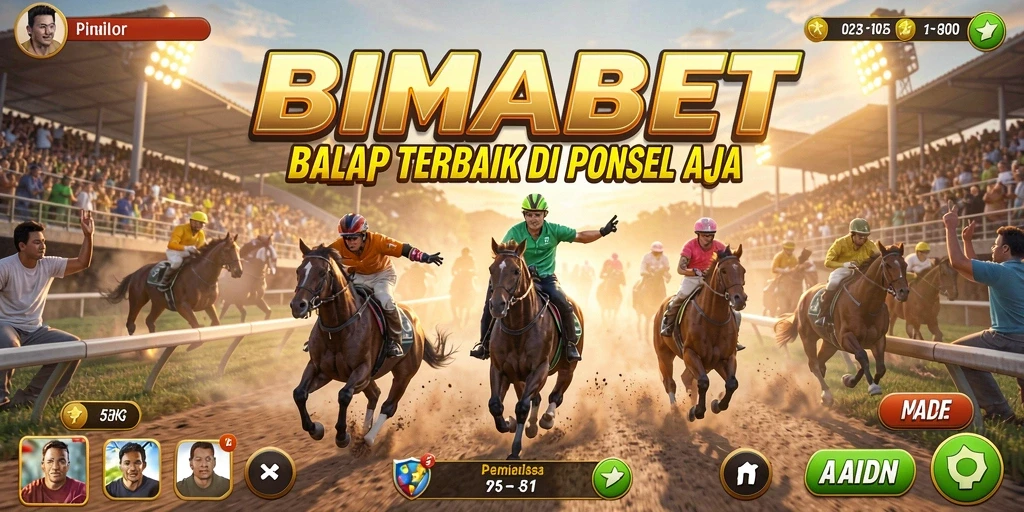 Tangkapan layar menunjukkan aksi balapan seru di BIMABET.