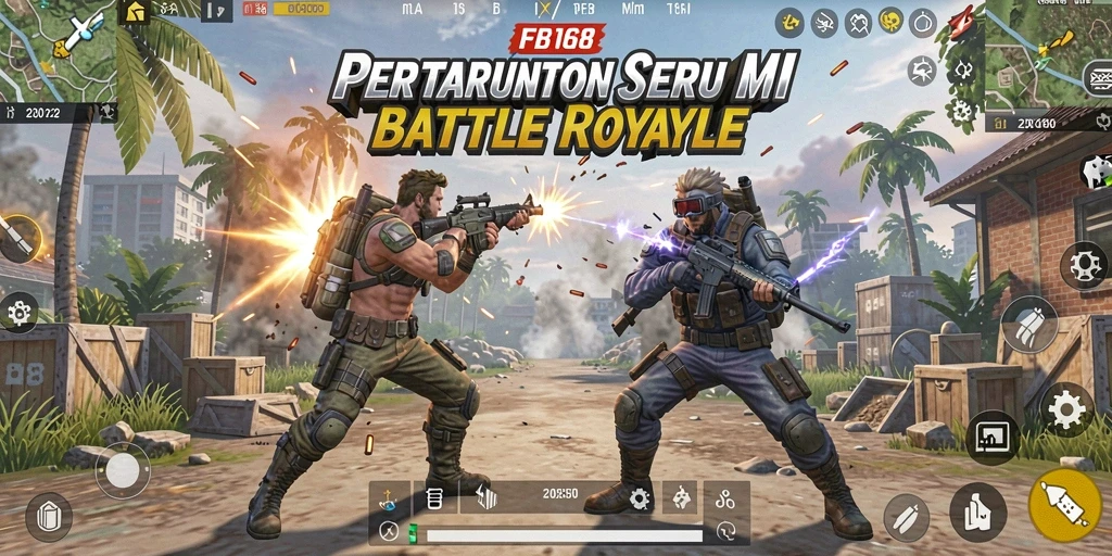 Tampilan gameplay seru FB168 dalam pertarungan Battle Royale.