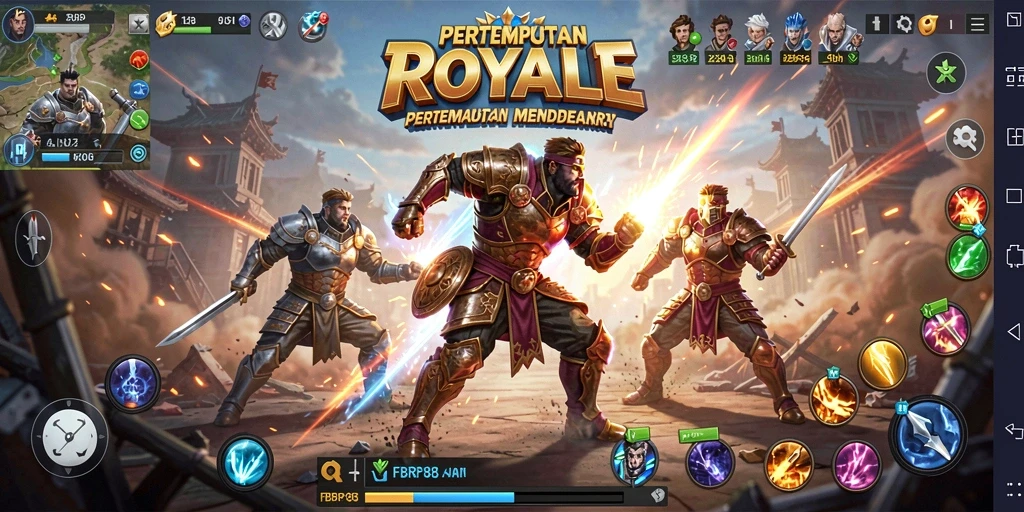 Tampilan penuh aksi dari gameplay FBRP88 di pertarungan Battle Royale.