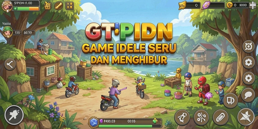 Screenshot menampilkan gameplay santai GTPIDN dengan karakter yang aktif.
