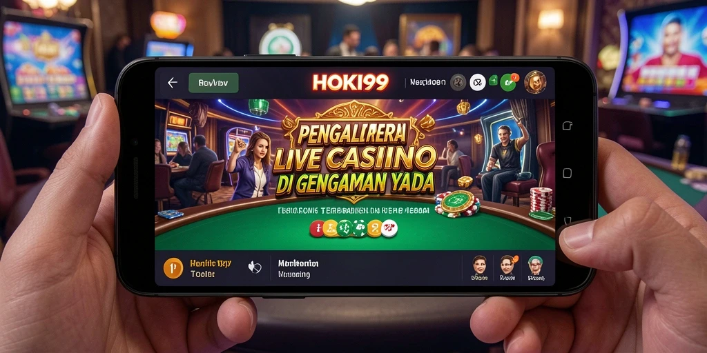Screenshot gameplay HOKI99 dengan dealer langsung dan interaksi menarik.