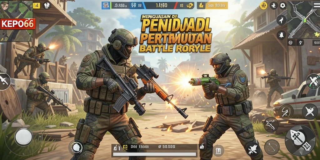 Tampilan aksi seru di battlefield KEPO66 dengan pemain bertempur.