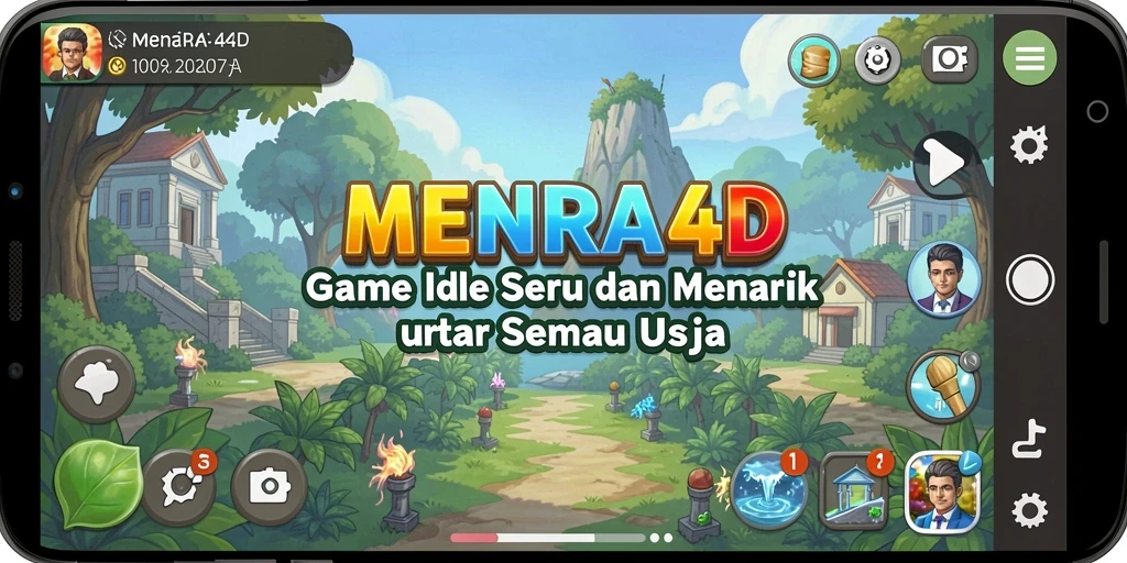 Menampilkan tampilan gameplay MENARA4D yang mengasyikkan dan interaktif.