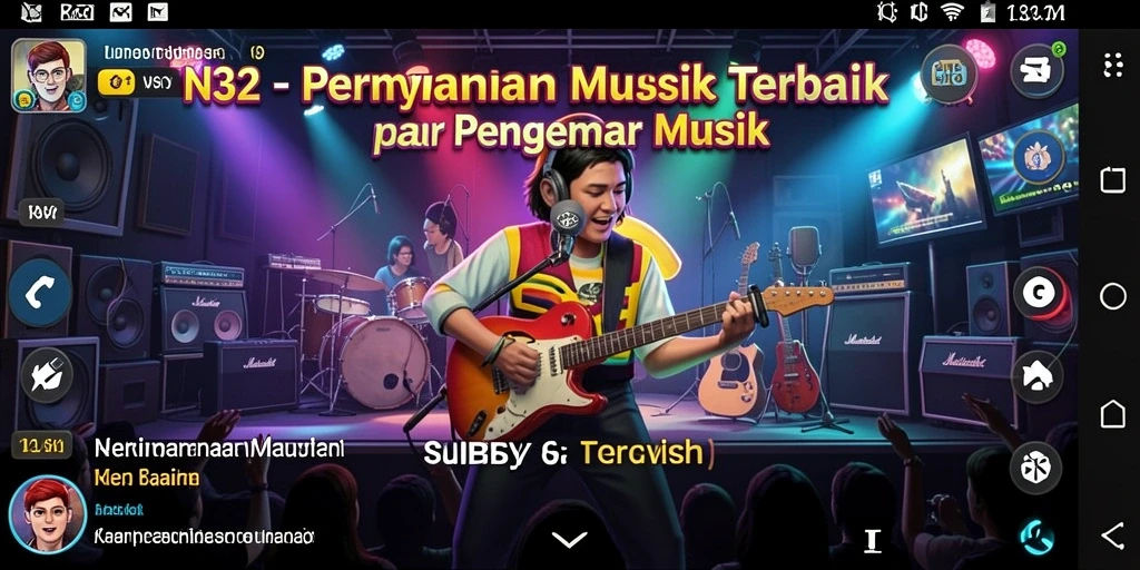Tampilan gameplay N32 dengan berbagai alat musik yang bisa dimainkan.