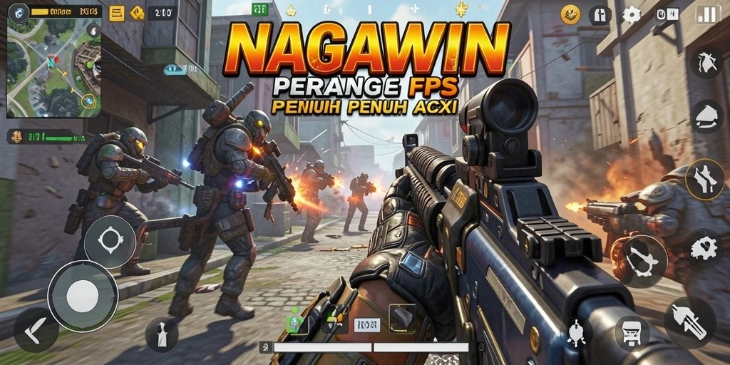 Screenshot menampilkan aksi seru dalam permainan FPS.