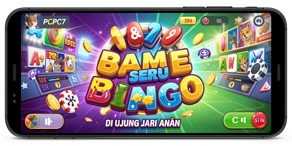 Tampilan gameplay menarik dari PCPC7 Bingo dengan warna cerah dan fitur interaktif.