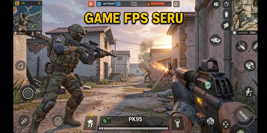 Gambaran menarik dari gameplay PK95 dalam pertempuran FPS.