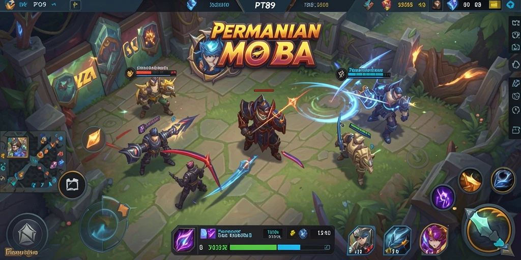 Tangkapan layar gameplay PT89 dengan pertempuran tim yang seru.