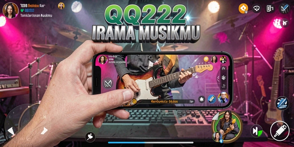 Screenshot gameplay QQ222 menampilkan momen seru bermain musik.