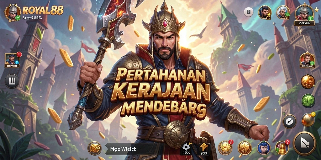 Tangkapan layar gameplay ROYAL88 yang menampilkan strategi Tower Defense yang menarik.