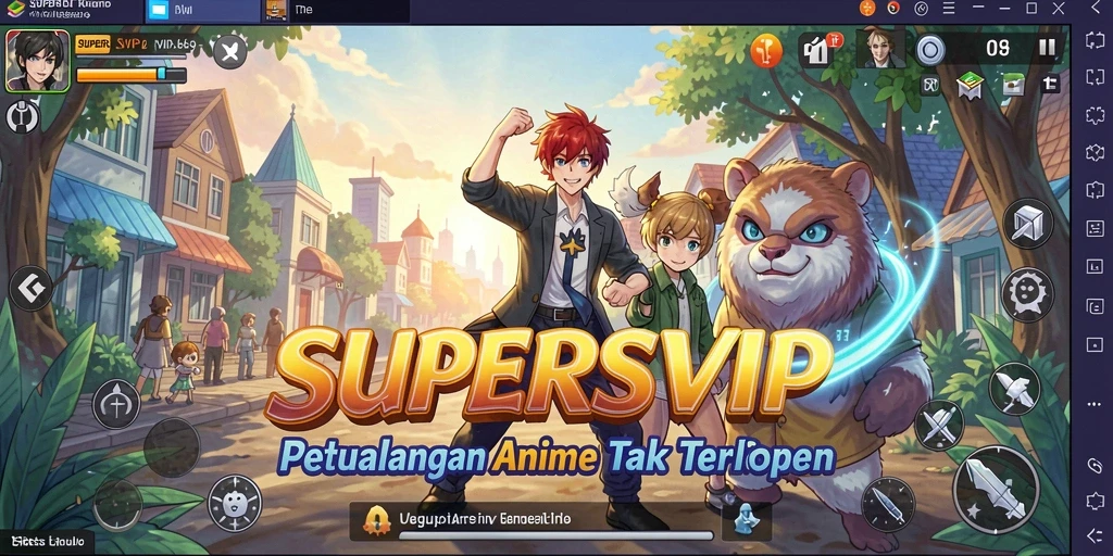 Tampilan menakjubkan dari gameplay SUPERSVIP di dunia anime.