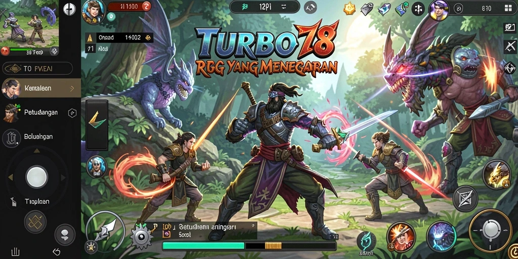 Tangkapan layar dari gameplay RPG TURBO78 yang menarik.
