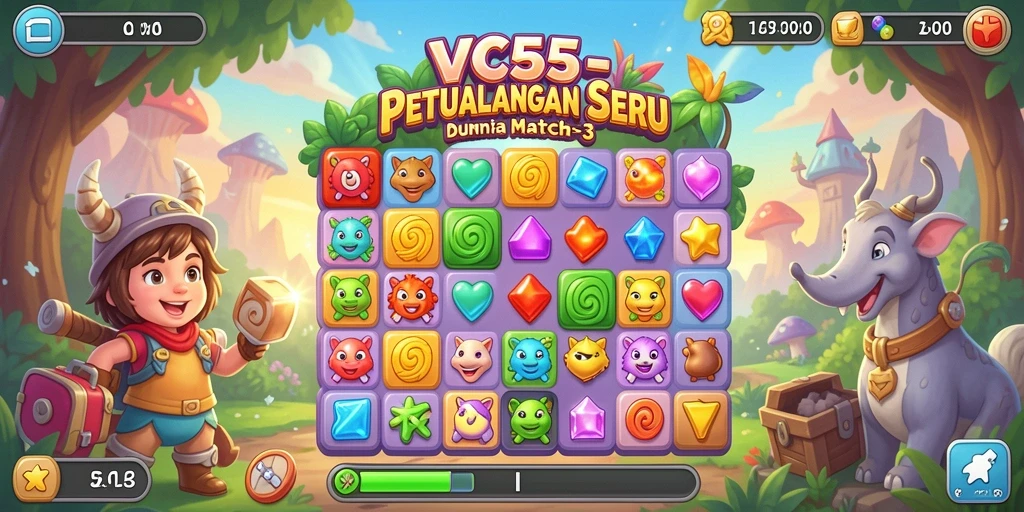 Tangkapan layar gameplay VC55 yang penuh warna dan seru.