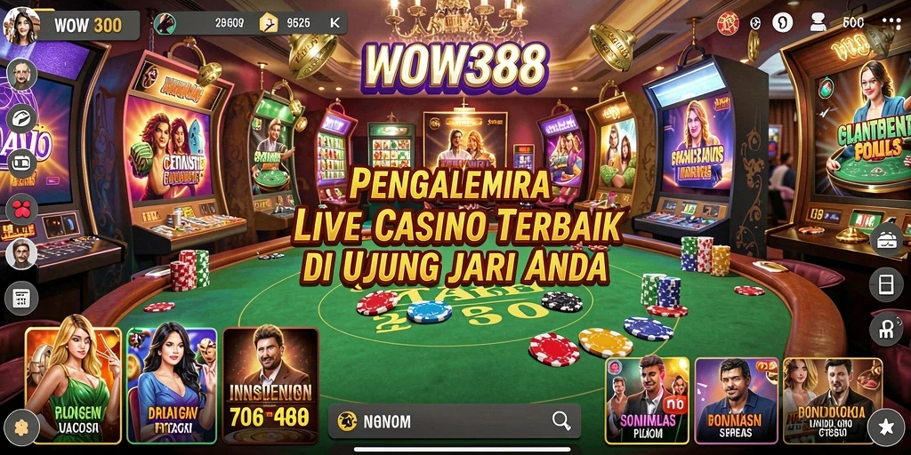 Gameplay menarik WOW388 yang menyajikan suasana Live Casino.